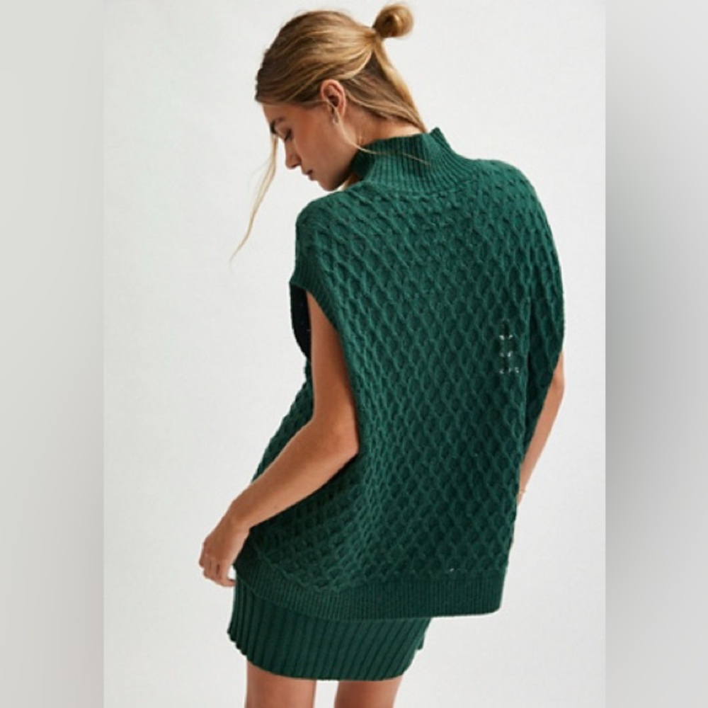 Free People Rosemary Sleeveless Sweater | Uncut Emerald | Extra Small | NWT